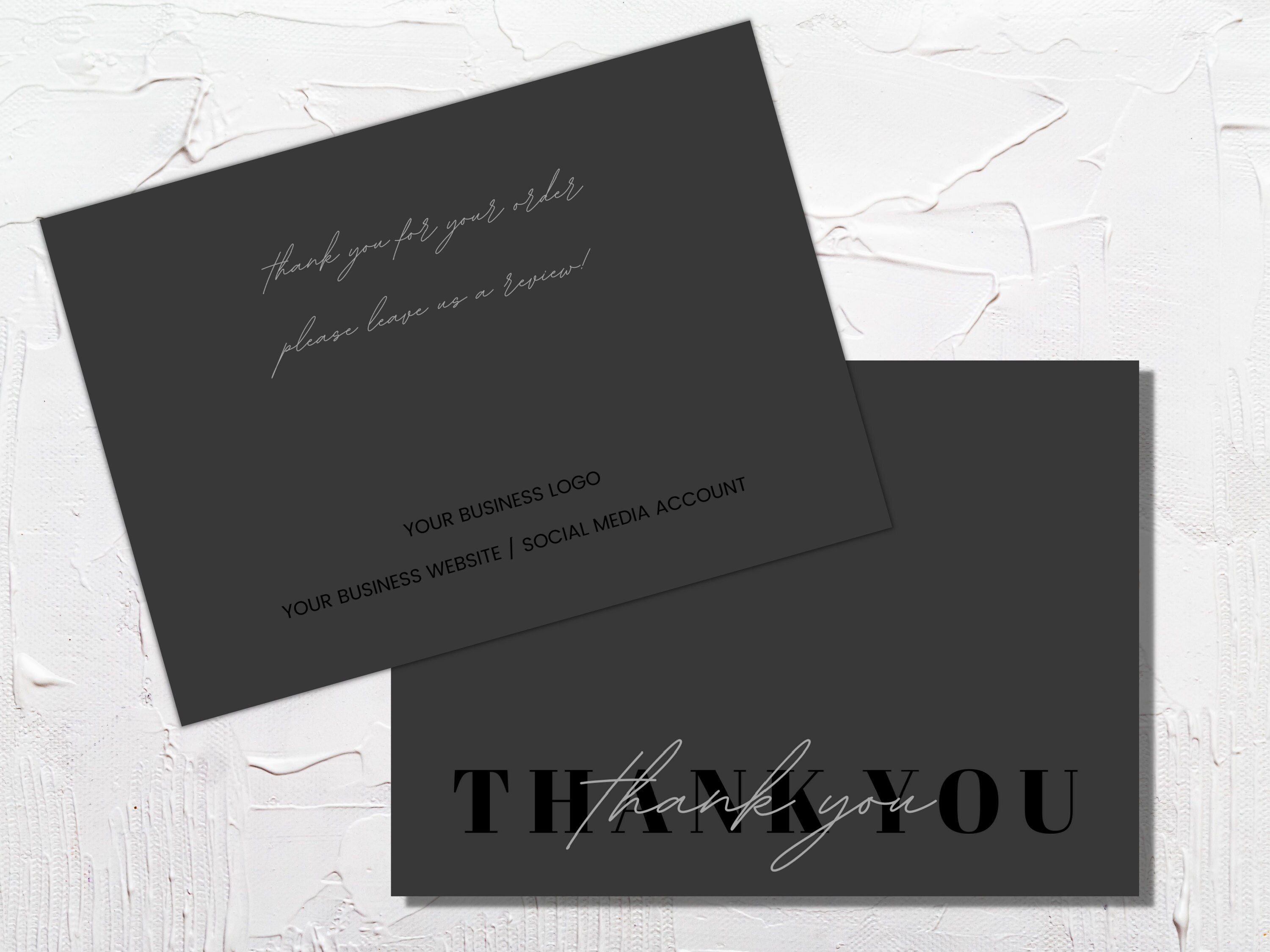 Professional Elegant Thank You Card Bundles Set of 3 Full Etsy