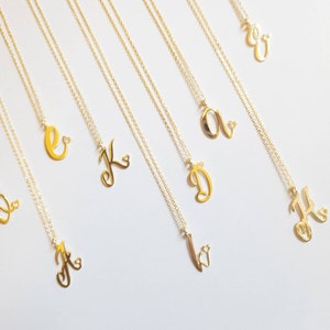 14k Gold initial Necklace With Tiny Heart Custom Letter Necklaces Personalized Gifts for Bridesmaid Name Jewelry Handmade Gifts for Her image 2