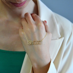 Custom Name Necklace, 14K Gold Plated Name Necklace, Personalized Name Necklace, Birthday Gift for Her, Christmas Gift, Gift for Mom, Mother