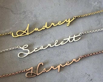 Custom Handmade Name Necklace Personalized Gifts for her Pendant Name Plate Necklace, Personalized Birthday Gifts girlfriend Bridesmaid girl