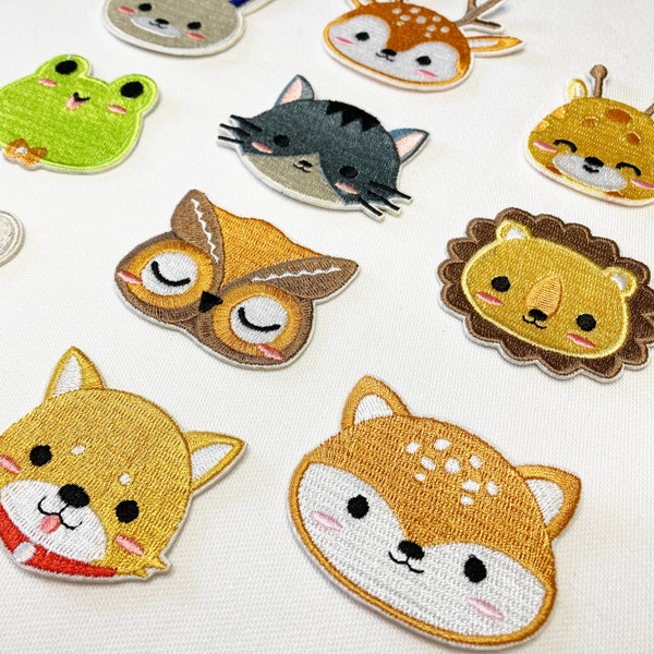 Cute Animals Iron On/sew on Embroidered Patches, kids, deer, bear, nursery, lion, owl, fox, children,  Jeans Bags Clothes Transfer