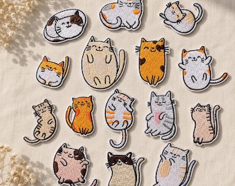 Toppe ricamate da stirare/cucire a forma di GATTI, bambini, animali, gattini, bambini, stemma, ricamato, applicazione, jeans, borse, vestiti, trasferimento