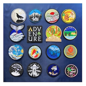 Wild Travel Beliebte Patches 16 VERSCHIEDENE DESIGNS Gestickt Aufnähen / Aufbügeln Biker Natur Patch Badge Appliqué Jeans Taschen Kleidung Transfer