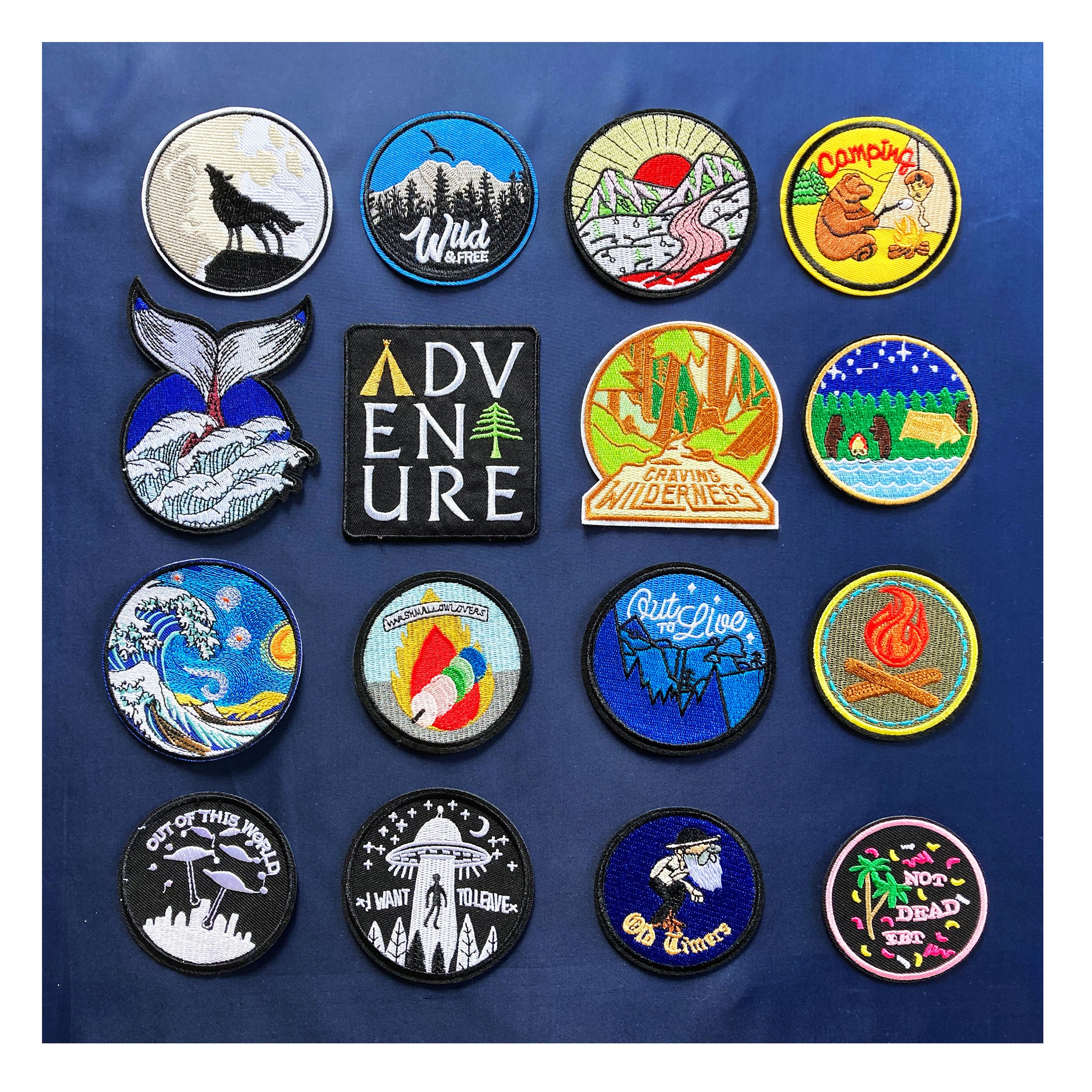 Retro Ocean Wave Flip Flops Patch Iron-on Applique Clothing Vest Jacket Beach