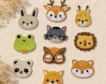 Toppa ricamata con animale del bosco, da applicare con ferro da stiro o cucire, ideale per riparare abiti per bambini.