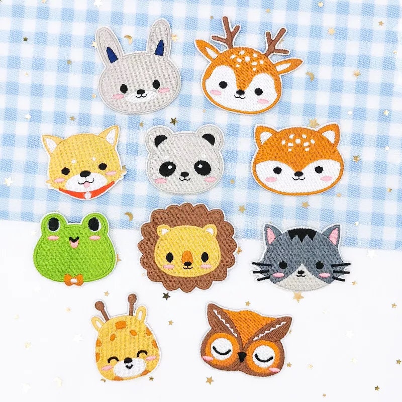 Levylisa 21-Piece Cute Animal Embroidered Patches - Iron On Or Sew On For Clothes, Hats, Bags (Panda, Giraffe, Lion, Flamingo, Rabbit) - View #11