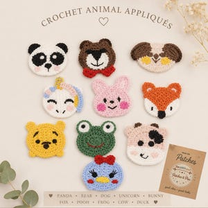 Cotton Crochet Animals, Fox, Cow, Tiger, Appliques, Crafts, Decoration, Knitting, Clothing, Patches, Accessories, Embroidery