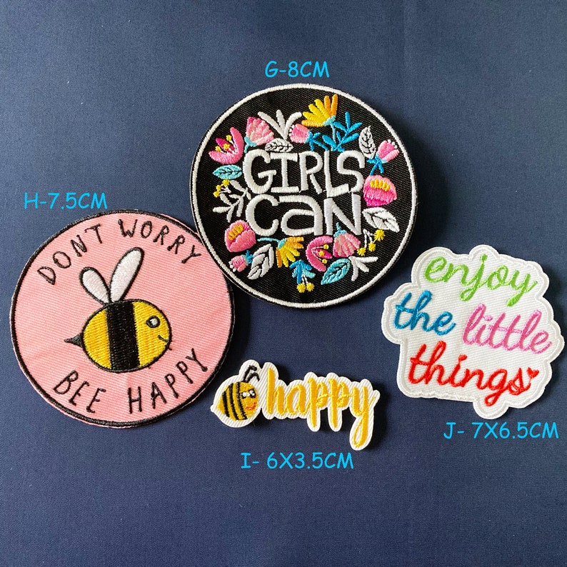 Cute Funny Patches, Positivity, Retro, Embroidered Sew on / Iron on Biker Patch Badge Appliqué Jeans Bags Clothes Transfer zdjęcie 5