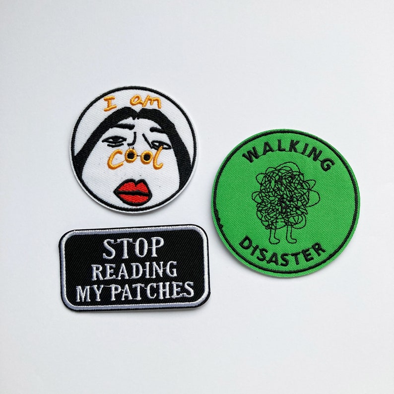 Cute Funny Patches, Books, Positivity, Retro, Embroidered Sew on / Iron on Biker Nature Patch Badge Appliqué Jeans Bags Clothes Transfer I- Stop Reading My