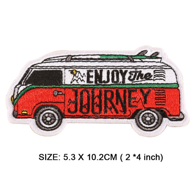 Popular Patches traveller, camper, wild, Embroidered Sew on / Iron on Biker Nature Space Patch Badge Applique Jeans Bags Clothes Transfer M- Enjoy the journey