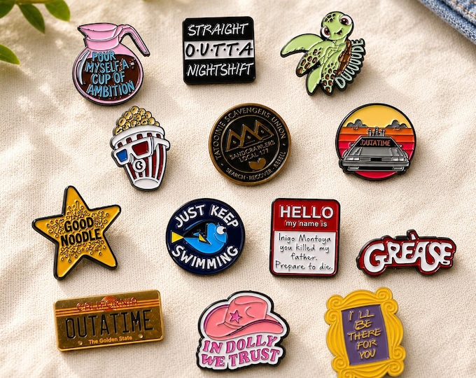 Retro Enamel Pin, Funny, Nostalgia,  Cute Movie Pin, 80s 90s Movies, Quirky Gift for Friends | Backpack Jacket Badge