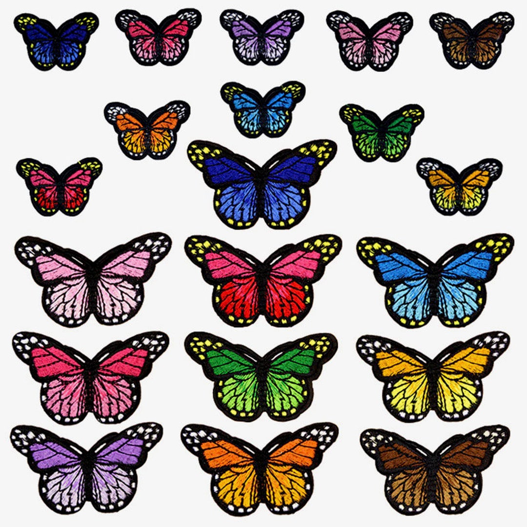 Butterfly Patches Embroidered Patch Art Applique Patch Etsy