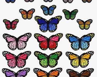 Toppe ricamate a forma di farfalla, toppa applicata, stirabile, cucibile, natura, farfalle, riparazione vestiti