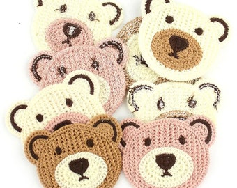 Cotton Crochet Bear, Appliques, Crafts, Decoration, Knitting, Clothing, Patches, Accessories, Embroidery