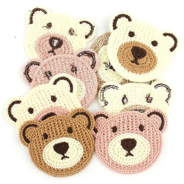 Cotton Crochet Bear, Appliques, Crafts, Decoration, Knitting, Clothing, Patches, Accessories, Embroidery