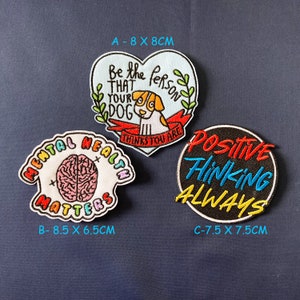 Cute Funny Patches, Positivity, Retro, Embroidered Sew on / Iron on Biker Patch Badge Appliqué Jeans Bags Clothes Transfer image 3