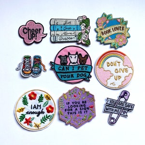 Cute Funny Patches, Books, Positivity, Retro, Embroidered Sew on / Iron on Biker Nature Patch Badge Appliqué Jeans Bags Clothes Transfer zdjęcie 8