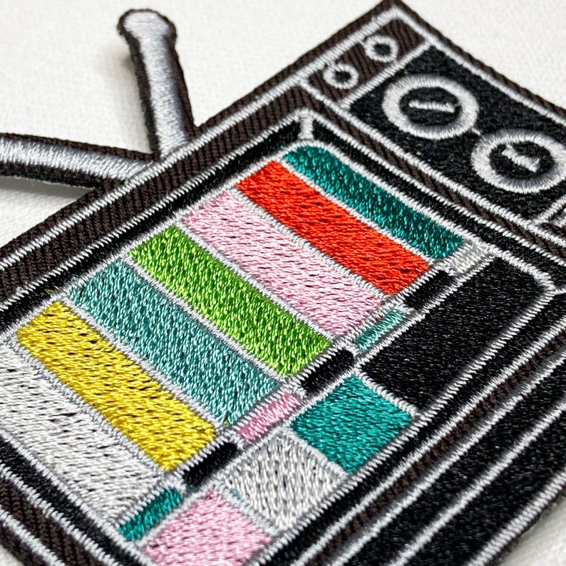 Retro Patches Vintage, 80's, Mix Tape, Tv, Camera, Embroidered Sew on / Iron on Jeans Bags Clothes Transfer, badge image 8