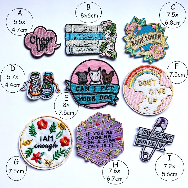 Cute Funny Patches, Books, Positivity, Retro, Embroidered Sew on / Iron on Biker Nature Patch Badge Appliqué Jeans Bags Clothes Transfer zdjęcie 2