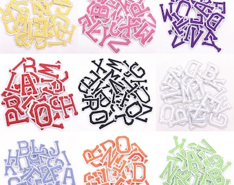 Letras del alfabeto, colores, parches con letras, para planchar o coser, ropa con bordado retro