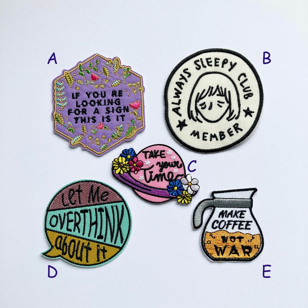 Cute Funny Patches, Books, Positivity, Retro, Embroidered Sew on / Iron on  Biker Nature Patch Badge Appliqué Jeans Bags Clothes Transfer 