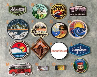 Popular Patches traveller, camper,  wild, Embroidered Sew on / Iron on Biker Nature Space Patch Badge Applique Jeans Bags Clothes Transfer