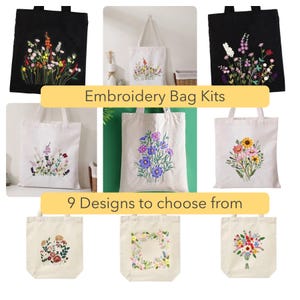 DIY Stickerei Taschen, Komplette Kits, Blumen, Wildblumen, Anfänger