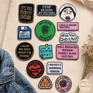 Sarcastic Funny Patches, Introvert, Embroidered Sew on / Iron on