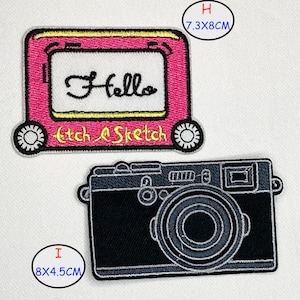 Retro Patches Vintage, 80's, Mix Tape, Tv, Camera, Embroidered Sew on / Iron on Jeans Bags Clothes Transfer, badge image 5