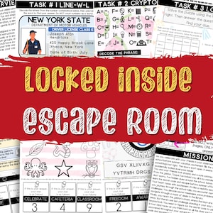 Last day of school Escape Room, printable Escape Room Kit, Instant Download, Kids Escape Room, No Prep Escape Room, Family game night