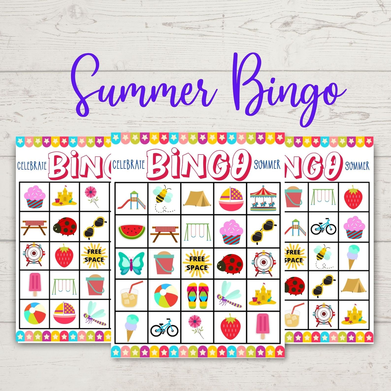 Printable Summer Bingo Etsy