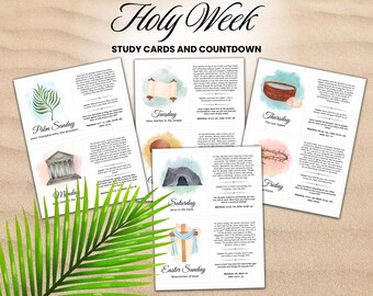 Holy Week Study Cards, Easter Bible Study (Digital Download)