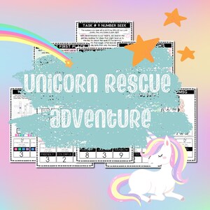 Unicorn Escape Room, Kids unicorn game, Escape Room Kit, Instant Download, Holiday Escape Room, Kids No Prep Escape Room, Print and Play