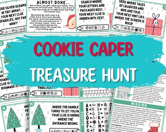 Printable Christmas Treasure Hunt Game, Cookie Caper (PDF Download)
