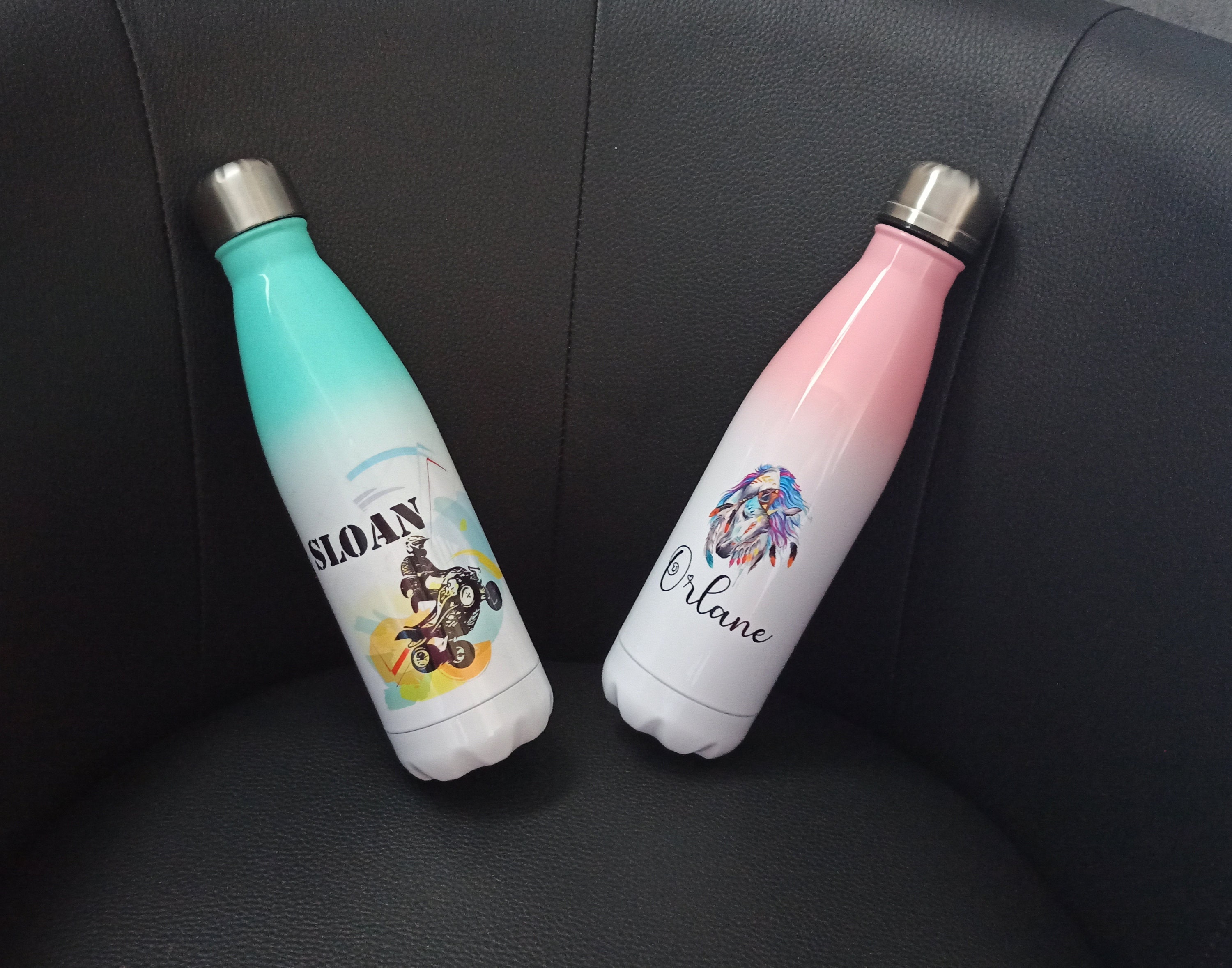 Bouteille Isotherme, Gourde, Bouteille Personnalisée Adulte et Enfant, 500 Ml, 100% Personnalisable