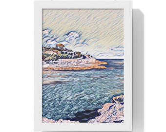 Digitaldruck Vertikale Wandkunst Bild eines Baywatch Hauses zwischen Palmen am Strand 3175 x 4490px Digitaler Download Druckbare Kunst