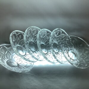 Vintage fruit or ice cream dessert glass bowls | Set of 6 serving cut crystal salad bowls made in USSR