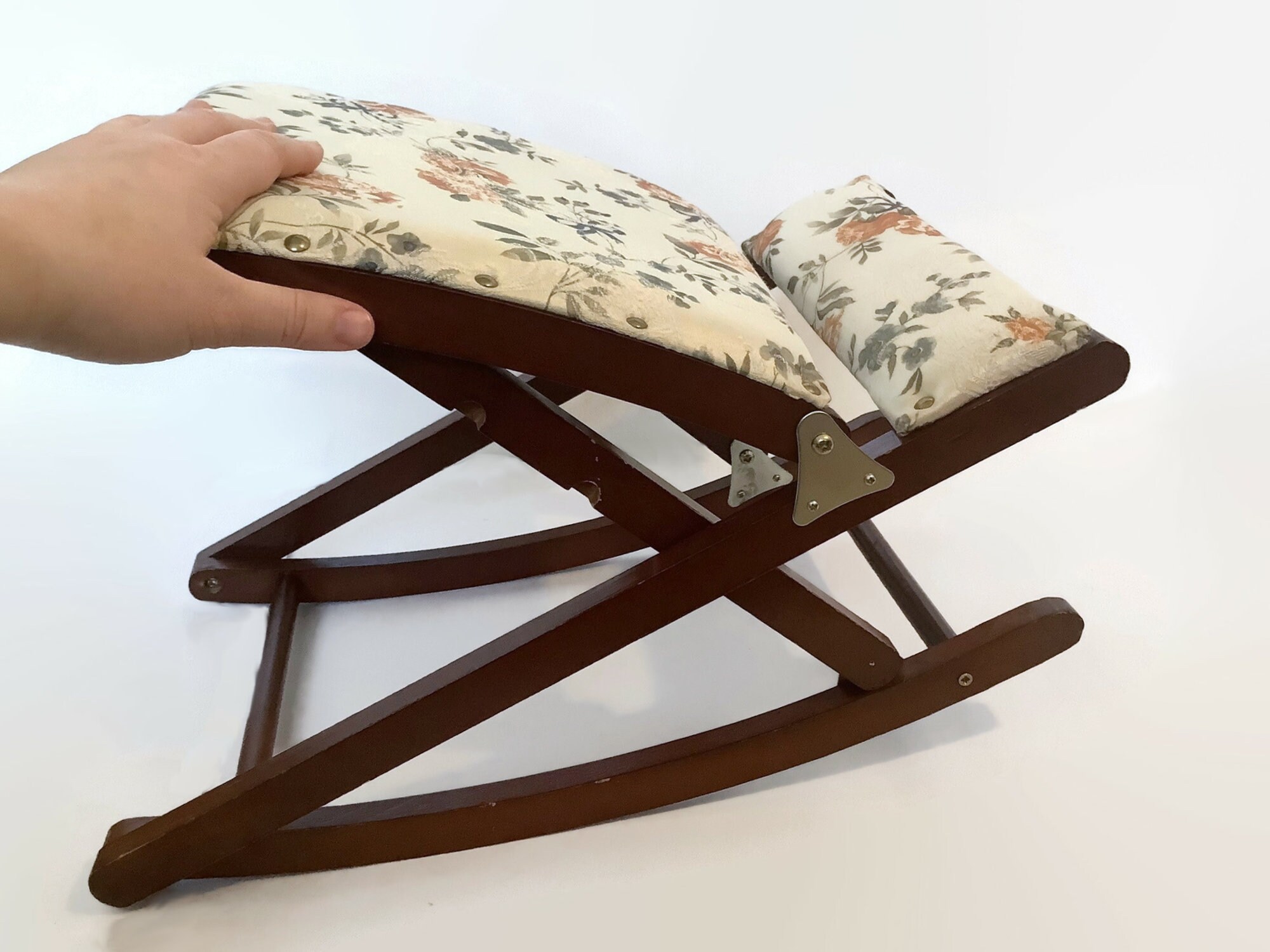 Teak Wooden Folding Foot Rest Stool Vintage Rocking Chair for Foot ...