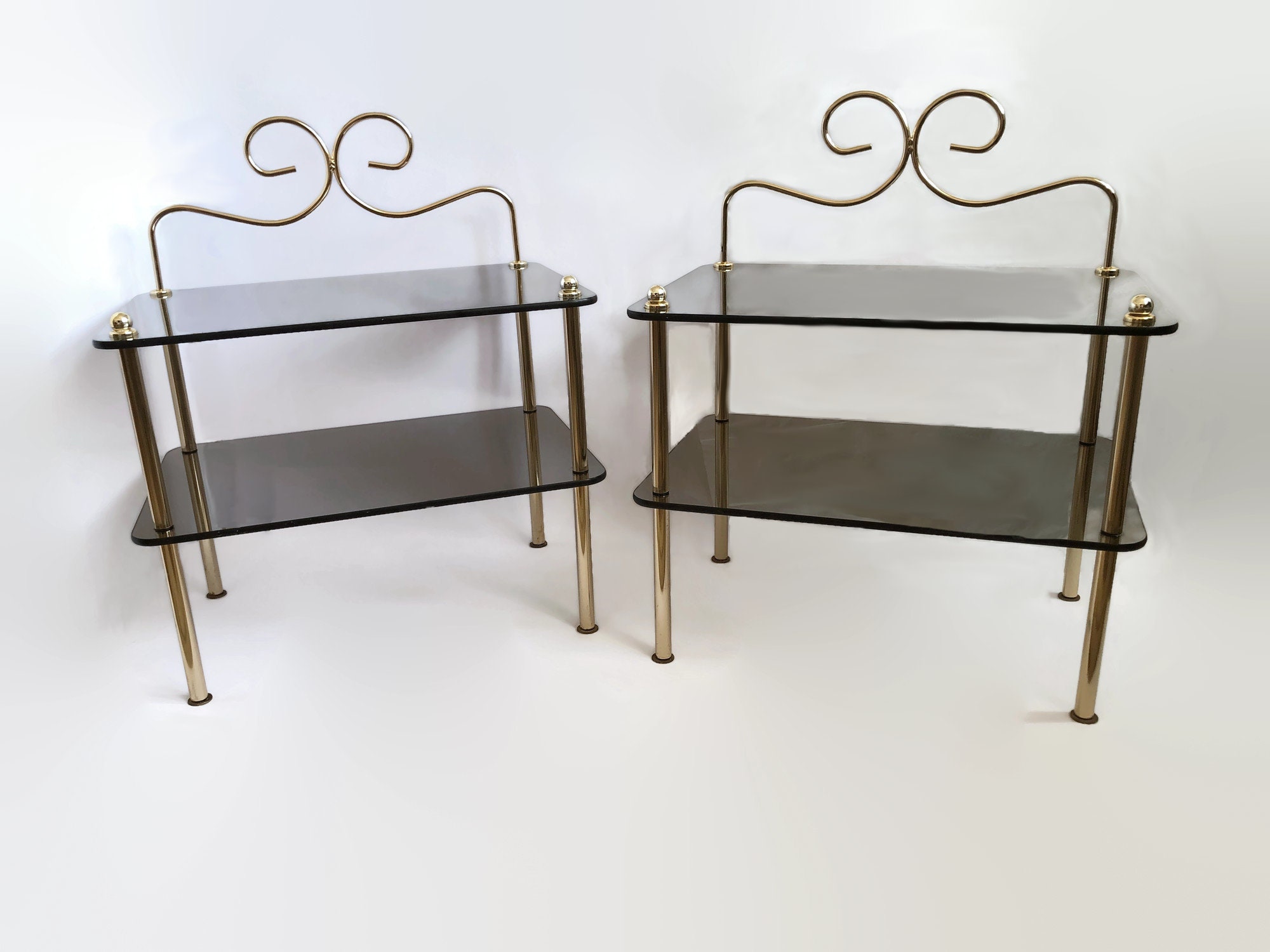 Vintage 2 Tier Glass Shelf - Etsy