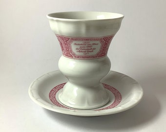 Vintage large cup and saucer for Irish coffee or latte by Bavarian porcelain Rüdesheimer | Fine chine coffee mug set