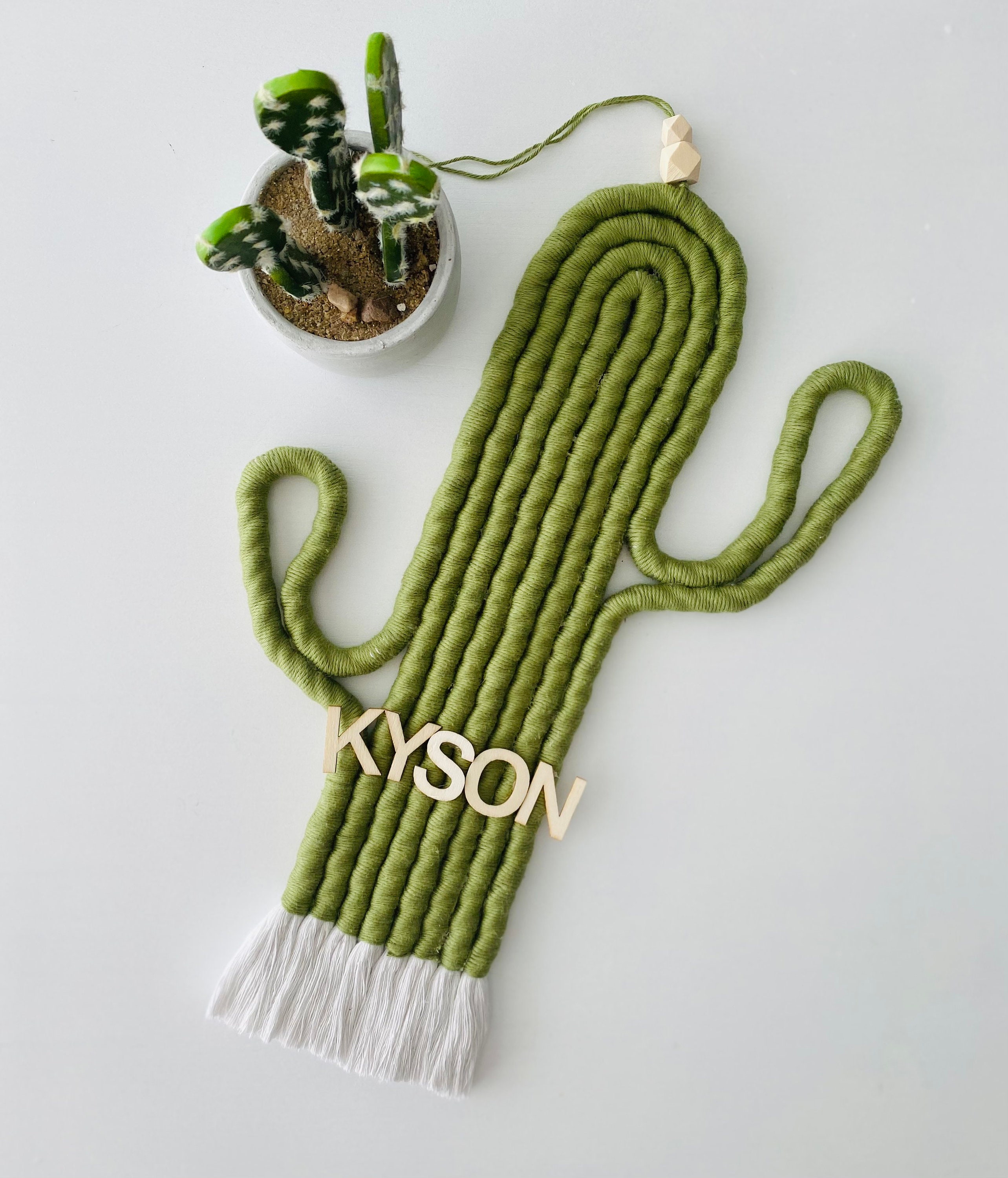 Handmade macrame Personalised Cactus wall hanging Etsy