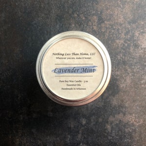 Soy Wax Candle: Lavender | Lavender Chamomile | Lavender Eucalyptus | Lavender Mint | Lavender Vanilla