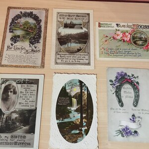 Vraies cartes postales vintage des années 1900 oncle tante mari soeur cousin mère frère CHOISISSEZ votre carnet de scrapbooking de cartes à collectionner éphémères