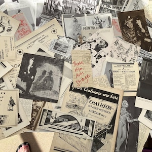 TEATRO único, efímeras vintage, restos, LIBROS, diario basura, creación de tarjetas, proyectos de scrapbooking, collage de recuerdos, arte alternativo, TRABAJO, lote, artes cinematográficas, escenario