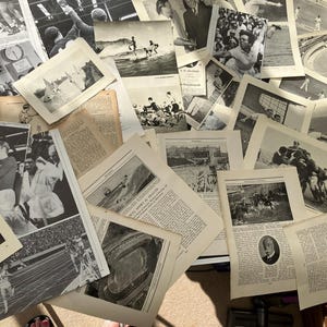 Unico SPORT vintage effimero ritagli di giornale spazzatura creazione di carte progetti di scrapbooking memoria collage arte alternativa LAVORO lotto collezione Sport