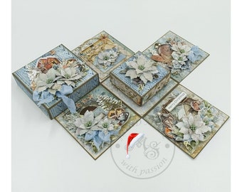 Scatola regalo esplosiva di Natale: biglietto d'auguri fatto a mano, scatola a sorpresa