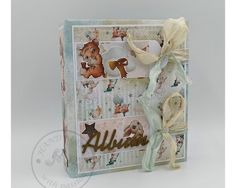 Mini Photo Album - First Year, Mini Scrapbook, Photo Album for Boys and Girls