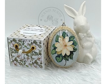 Goose Easter Egg Decorated with the Decoupage Method, Easter Decorations