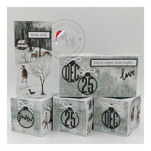 Weihnachtspop-Up Würfel Karte, Grußkarte, Weihnachtskarte, lustige Weihnachtskarte, Weihnachtsgrüße