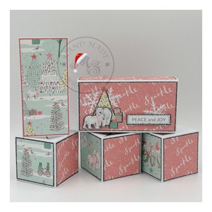 Kerst pop-up kubussen kaart, wenskaart, kerstkaart, grappige kerstkaart, kerstgroeten